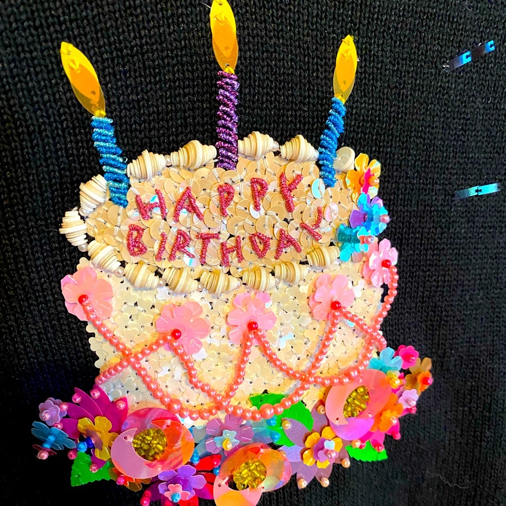 NWT Michael Simon Birthday Cake Sweater Medium